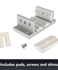 Double Flange Short Aluminum Linear Bearing For 3 Inch Extrusion 80 20 15 Series Four Mount With Brake Holes Self Lubricating UHMW Bearing Block For Precise Linear Motion And Smooth Glide, pads screws and shims