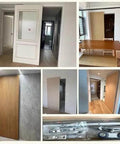 Trackless Sliding Barn Door Kit With Soft Close, Concealed Hardware For 3 To 6 Ft Doors installed in modern home settings