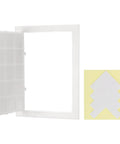 Heavy Duty Access Panel For Drywall 14 By 10 Inch Sleek White Abs Plastic Wall Plate with adhesive tape for easy installation.