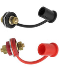 Solid As A Rock Heavy Duty Car Remote Battery Terminals 2 Piece Heavy Gauge with rubber covers for secure protection.