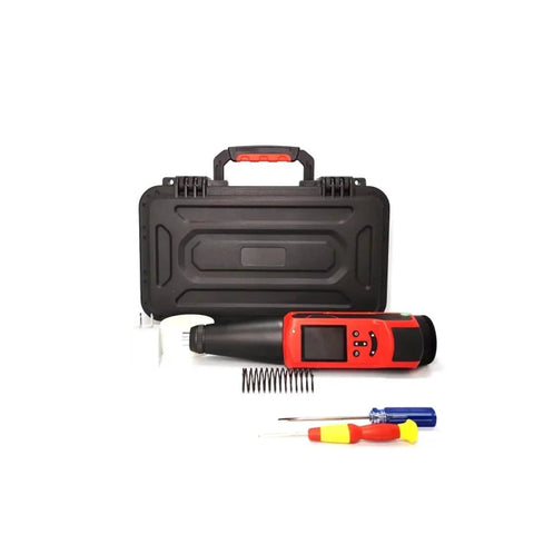 Real Deal Digital Concrete Rebound Hammer Schmidt Hardness Tester With Calibration Anvil For Tight On Site Strength Checks Astm En Approved High Accuracy Plus Minus One Percent Heavy Duty Two Joule Impact in a carry case with accessories.