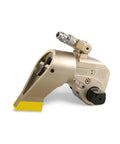 One Way Hydraulic Torque Wrench Ratchet Featuring 360 Degree Swivel Reaction Arm With Safety Lock Rust Resistant Aluminum Titanium Chassis Lightweight construction shown from the side.