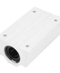 25mm Linear Motion Ball Bearing Slider Bushing For CNC And 3D Printer Rails Beefed Up Alloy Long Guide Axis With Stainless Steel Hardware Ultra Smooth Glide For Precision Machining, white linear bearing block