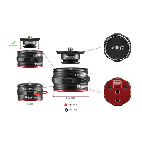 GIM-Pod Plate Quick Release System For Cameras, Ultra Lightweight Leveling Plate For CSCs, detailed view with components illustrated.