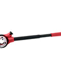 Ratcheting Pipe Threader Kit With Three Dies One Half Inch, Three Quarter Inch, And One Inch Hinge Plate Heads Long Ergonomic Handle Delivers Max Torque Built Tough For Quick Pipe Fits In Construction And Plumbing shown in side view