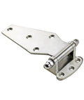 Beefy 304 Stainless Steel Heavy Duty Hinge With Bearings For Flat Doors On Refrigerated Trucks And Industrial Equipment Use One Piece Easy Install Durable Security Mounting Holes, angled view