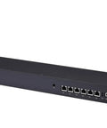 Built Tough 6 Port Network Firewall Mini Pc With Intel Celeron Cpu And 4Gb Ddr4 Ram 128Gb Msata Ssd Aluminum Enclosure rear view showing six ethernet ports.