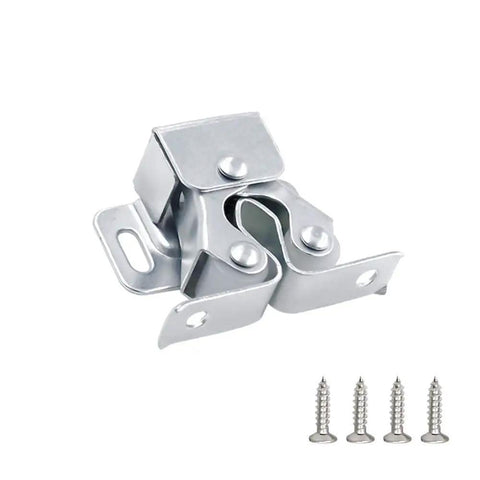 10 Pack Double Roller Catch Cabinet Latches With Spear Strike For Cupboard Closet Doors In Silver Built Tough Steel Nylon Construction Strong