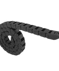 10mm x 15mm Black Plastic Flexible Nested Semi Closed Drag Chain Cable Wire Carrier, 1 Meter Length, coiled view