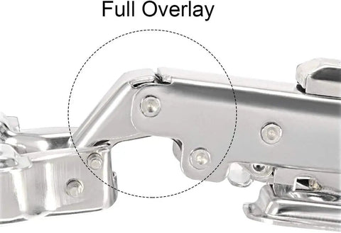 Close-up of Hidden Cabinet Hinges 2 Pack Full Overlay for Cabinets, Built To Last Heavy Duty Steel Hardware with smooth operation.