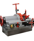 Electric Pipe Threader Machine 1/2 to 3 Inch NPT Threading Cutter for Cutting Threading and Reaming with Clamping and Oiling System Heavy Duty for Construction and Installation Work, red metal body