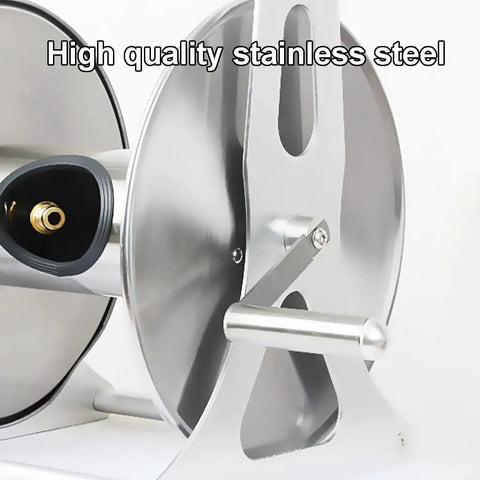 Kick Your Yard Game Up With This Heavy Duty Stainless Steel Retractable Garden Hose Reel Cart And 25 Meter Hose with sturdy stainless steel body.