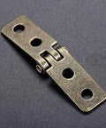 2 Pcs Zinc Alloy Cabinet Door Hinges 58x13mm Rectangle 4 Hole Small Jewelry Box Hinges For Closet Cabinet And Furniture DIY Repair