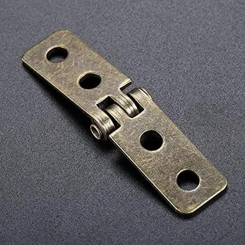 2 Pcs Zinc Alloy Cabinet Door Hinges 58x13mm Rectangle 4 Hole Small Jewelry Box Hinges For Closet Cabinet And Furniture DIY Repair