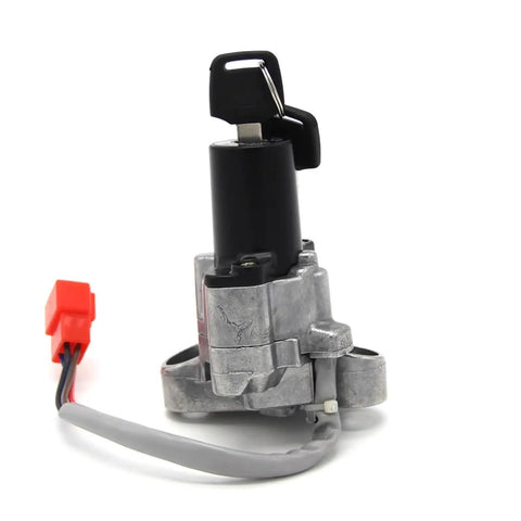 Durable Motorcycle Ignition Key Lock Switch Fits Yamaha XVS1100A Dragstar Classic And V Star With 2 Keys Easy Plug And Play Install No Tools Needed To Fix Your Ride Smoothly Save Cash At Shop And Start Engine Strong While Riding Safe At Night, aluminum housing with red connector