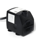 Submersible Fountain Pump 198 GPH Magnetic Drive For Ponds, Waterfalls, And Fountains, angled view, black casing, power cord