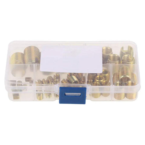 50 Pieces Self Tapping Thread Inserts Kit For Metal And Plastic Repair No Tap Needed M3 To M12 Includes Install Tool Screw Bushing Set Easy Quick Install Durable Thread Repair in plastic case