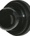 Heavy Duty Black Circuit Breaker Boot For Thermal Push Button Switches Replaces Standard Mounting Nut UV Resistant Marine Guard close-up view.