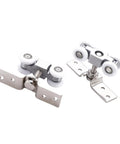 Heavy Duty Stainless Steel Sliding Door Wheel Kit Two Pack Nylon Ball Bearing Rollers For Closet Barn Doors Wardrobes Rust Resistant Smooth Glide Easy Diy Install Solid Build Real Deal For Kitchen And Bath Silent Performance Guaranteed, two rollers on brackets
