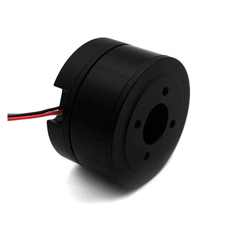 Side view of Beefy High Torque Brushless Servo Motor With Separate Encoder For Industrial Automation with cables visible.