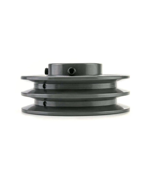 Double Groove V Belt Pulley 4.25 Inch OD Seven Eighths Bore For A 3L 4L Belts Cast Iron Fixed Bore Anti Corrosion Built Tough Web Sheave For V Belt Drives