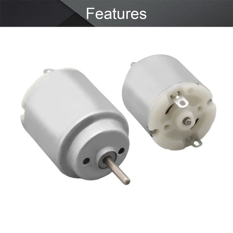 Two Pack Micro DC Motors 1.5 To 6 Volt High Speed 5000 To 20000 RPM Electric Motors With 2 mm Round Shafts front and back view
