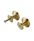 4 Piece Mid Century Modern Solid Brass Cabinet Knob Set For Drawers And Jewelry Boxes Single Hole Pulls With 25mm Screws Fits 18 To 22mm Thick Wood