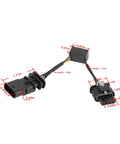 Direct Fit Locker Sensor Bypass Harness For Wrangler JL And Gladiator JT Rubicon with sealed connectors, measuring 1.99 inches.