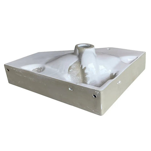 Bottom view of Alexander II 24 Inch Corner Wall Mounted Bathroom Sink White With Overflow Space Saving Ceramic Sink For Small Bathrooms