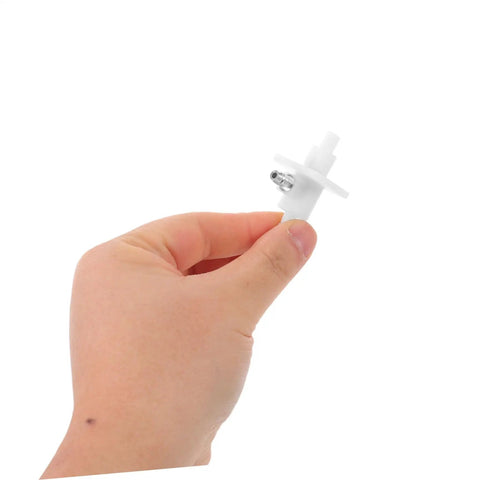 Hand holding Pro Grade Hydrogen Oxygen Machine Inhalation Valve Replacement Part with leakproof seal and easy install plastic