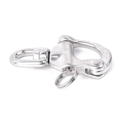 316 Stainless Steel Swivel Bail Snap Shackle Hook 70mm For Marine Rigging On Boats And Yachts Rock Solid Heavy Duty Silver, Rotates Freely To Prevent Line Twist, Safe Working Load Up To 700kg, Breaking Strength 1800kg close-up