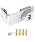 Built Like A Tank 90 Degree Cabinet Combination Lock Latch In White Heavy Duty Zinc Alloy Digital Lock Set For Office Files And Home Drawers Rust Proof Storage Hardware Smooth Fit with screws