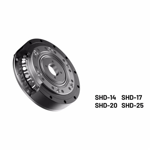 Top Notch Precision Harmonic Drive Robot Gear Reducer Featuring Tight Horizontal Mount And One Hundred Reduction Ratio For Killer Efficiency And Rock Solid Industrial Performance. SHD-20 model view.