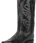 Milwaukee Embroidered Pull On Snip Toe Western Boots For Men, Black Leather, Mid Calf, Size 10 D, Side View