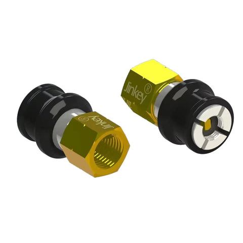 Upgraded Open Flow Locking Air Chuck, Heavy Duty Brass One Quarter Inch FNPT Quick Connect for Tire Inflation, black sleeves.
