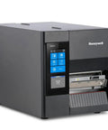 Battle Tested Industrial Label Printer With a Slick Keyed LCD and Real Time Clock Delivers Killer 300 DPI Outputs Using Thermal Transfer or Direct Printing in a Gutsy Metal Housing for Plug and Play Everyday Operations, black metal printer with LCD control panel.