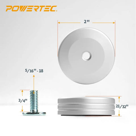 Round T Track Stop 2 Pack Pro Grade For Oval Circular And Angular Woodworking Pieces Lock In Place Clamping System shown with dimensions