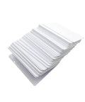 230 Pack Blank ID Cards For Inkjet Printers Double Sided Printable stacked on edge, showing slick PVC surface ready for printing.