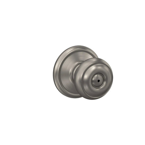 Bedroom And Bathroom Privacy Door Knob Lock In Satin Nickel Finish, DIY Friendly Install With Self Aligning Screws, Emergency Pin Key