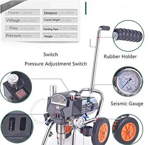 Heavy Duty Airless Paint Sprayer Gun With 20 Mpa Pressure And Fifteen Meter Hose Built Tough For Smooth Knockout Finishes No Sweat Setup Or Cleanup Straight Up Pro Grade Quality Guaranteed
