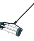 Rolling Lawn Aerator 18 Inch With Heavy Duty Spiked Tines For Deep Soil Aeration Manual Push Rotary Tool With 41 Inch Handle