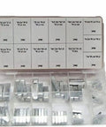 60 Piece Key Stock Assortment Set For Locking Pulleys, Gears, And Sprockets To Shafts With Slotted Keyways, Heat Treated Steel, Zinc Plated