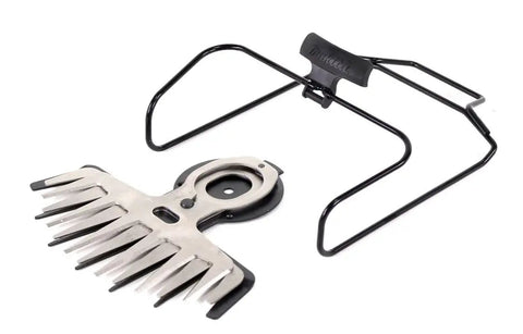 Grass Shear Blade Assembly Kit With Nickel Plated Blades That Resist Rust And Staining, dual blades, metal frame view