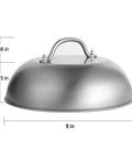 9 Inch Griddle Dome Cover For Smash Burgers And Melting Basting Shield For Flat Top Grills Stainless Steel Heavy Duty Even Heat