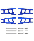 Aluminum Suspension A Arms set of 4 for 1/10 Traxxas Slash Rustler Stampede Hoss 4x4 VXL RC Cars 3655 in dark blue anodized finish.