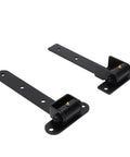 2 Pack 13 Inch Heavy Duty Strap Gate Hinges Solid Stainless Steel Supports Up To 900 Pounds in black finish, designed for heavy gates.