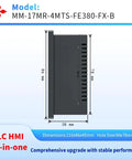 Side view of 3.8 Inch PLC HMI All In One Integrated Programmable Logic Controller, dimensions labeled, for automation use.