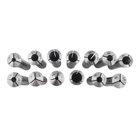 R8 Collets Set 13 Pack Precision Milling Collets One Eighth Inch To Seven Eighth Inch Heavy Duty Mill Chuck Holder displayed