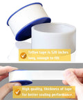 Four Rolls Of Three Quarter Inch White Teflon Tape For Plumbers PTFE Thread Sealant Pipe Sealing Shower Heads 520 Inches Per Roll Leak Proof Water And Gas Tight
