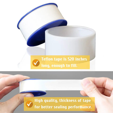 Four Rolls Of Three Quarter Inch White Teflon Tape For Plumbers PTFE Thread Sealant Pipe Sealing Shower Heads 520 Inches Per Roll Leak Proof Water And Gas Tight